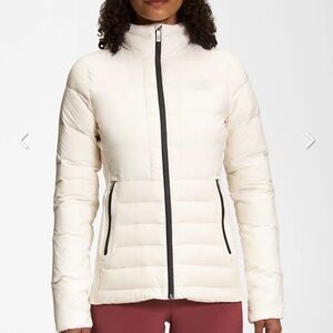 The North Face Womens Down Puffer Jacket White Full Zip Size Medium